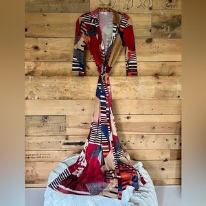 DVF Abigail Art Deco Multi Colored Wrap Dress Size 10 Maxi